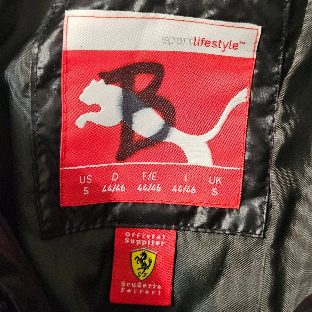 Puma Scuderia Ferrari Jacket Mens Small Black Down Puffer Full Zip F1 Racing Car